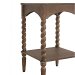 Приставной столик деревянный с резными ножками и нижней полкой Vintage Side Table Brown Wood варинант исполнения - 1 | Loft Concept в Нижнем Новгороде