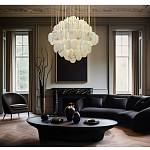 Люстра с овальными подвесками из натурального камня Spatial Composition варинант исполнения - 7 | Loft Concept в Нижнем Новгороде