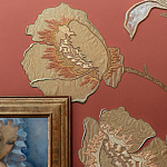 Обои с вышивкой ручной работы Deco Flowers Original colourway on wool sateen варинант исполнения - 2 | Loft Concept в Нижнем Новгороде