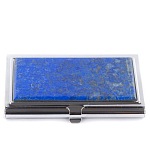 Визитница карманная металлическая с накладкой из натурального камня Лазурит Stone Business Card Holders  варинант исполнения - 1 | Loft Concept в Нижнем Новгороде