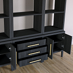 Модульный стеллаж Primo из трех составных элементов Черный дуб варинант исполнения - 5 | Loft Concept в Нижнем Новгороде