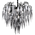 Люстра со стеклянными подвесками дымчатого цвета Ambre Glass Chandelier 80 варинант исполнения - 1 | Loft Concept в Нижнем Новгороде