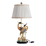 Настольная лампа с абажуром и основанием в виде двух цапель Porcelain Heron Lamp варинант исполнения - 1 | Loft Concept в Нижнем Новгороде