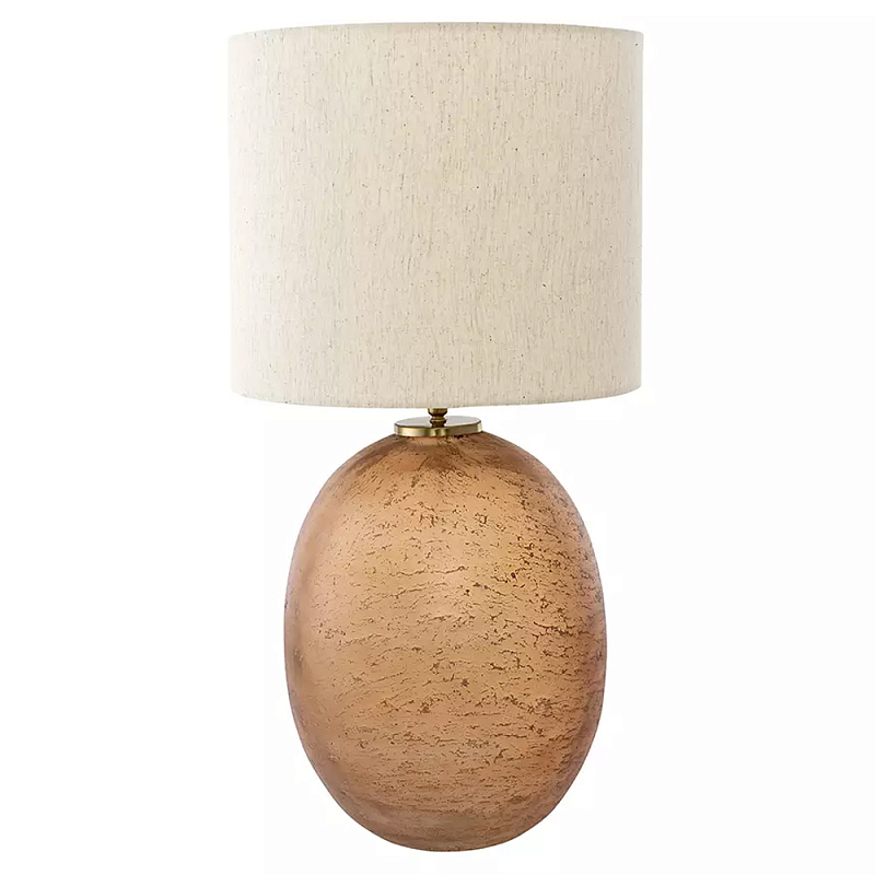 Настольная лампа с тканевым бежевым абажуром на овальном основании Beige Lampshade on Oval Base Бежевый в Нижнем Новгороде | Loft Concept 