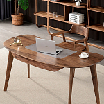 Стол рабочий округлой формы с ящиком  Working Moonnut Table варинант исполнения - 2 | Loft Concept в Нижнем Новгороде