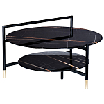Стол журнальный круглый черный с полкой Inherence варинант исполнения - 1 | Loft Concept в Нижнем Новгороде