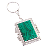 Зеркало брелок складное двухстороннее из натурального камня Малахит Stone Mirrors варинант исполнения - 1 | Loft Concept в Нижнем Новгороде