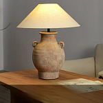 Настольная лампа керамическая с ручками и тканевым абажуром Eastern Tale варинант исполнения - 1 | Loft Concept в Нижнем Новгороде