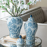 Ваза с крышкой и голубым цветочным рисунком на белом фоне Blue & White Ornament варинант исполнения - 5 | Loft Concept в Нижнем Новгороде