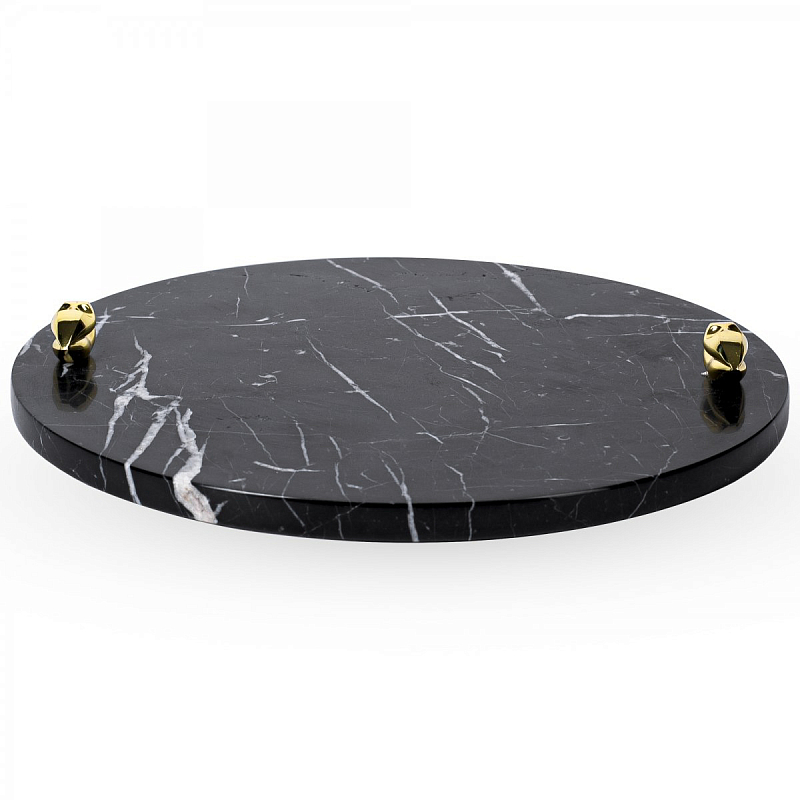 Поднос ACOLYTE ENTERTAINING PLATTER MARBLE & BRONZE Черный в Нижнем Новгороде | Loft Concept 