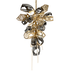 Люстра подвесная вытянутой формы с плафонами из стекла и металла с двумя вертикальными подвесками Gilded Mirage  варинант исполнения - 7 | Loft Concept в Нижнем Новгороде