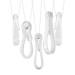 Подвесной светильник белого цвета с 6-ю изогнутыми плафонами Flow Loop варинант исполнения - 8 | Loft Concept в Нижнем Новгороде