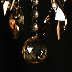 Люстра подвесная круглая с тканевым полупрозрачным абажуром и подвесками 4 лампы Gilded Elegance варинант исполнения - 7 | Loft Concept в Нижнем Новгороде