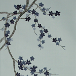 Обои ручная роспись Cherry Tree Original colourway on Adam Grey dyed silk варинант исполнения - 2 | Loft Concept в Нижнем Новгороде
