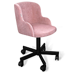 Стул с мягкой розовой обивкой из велюра и подъемно-поворотным механизмом на черных колесиках Harper Pink варинант исполнения - 1 | Loft Concept в Нижнем Новгороде