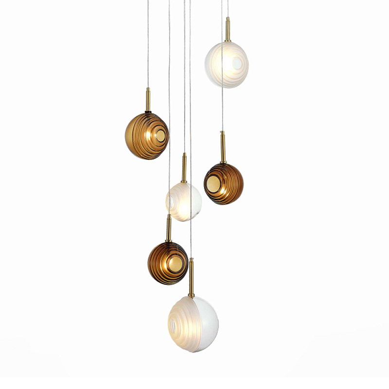 Люстра светодиодная с сферическими стеклянными плафонами Splatter  в Нижнем Новгороде | Loft Concept 