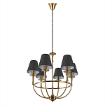 Люстра на металлическом основании бронзового цвета с 6-ю черными конусовидными абажурами Dignity варинант исполнения - 4 | Loft Concept в Нижнем Новгороде