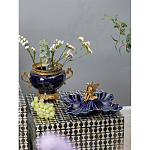 Ваза темно-синяя фарфоровая на бронзовой подставке с ажурным ободком и изогнутыми ручками Eden Garden варинант исполнения - 6 | Loft Concept в Нижнем Новгороде