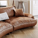 Диван кожаный с каркасом из массива дерева Medieval Furniture варинант исполнения - 6 | Loft Concept в Нижнем Новгороде