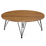 Стол журнальный c коричневой круглой столешницей на четырех черных ножках Charm Coffee Table варинант исполнения - 1 | Loft Concept в Нижнем Новгороде