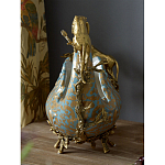 Чаша голубого цвета с оранментом и и бронзовыми фигурами леопардов Eden Garden варинант исполнения - 10 | Loft Concept в Нижнем Новгороде