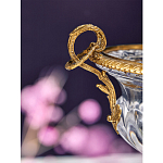 Чаша из прозрачного стекла с бронзовой подставкой и ручками Eden Garden варинант исполнения - 3 | Loft Concept в Нижнем Новгороде