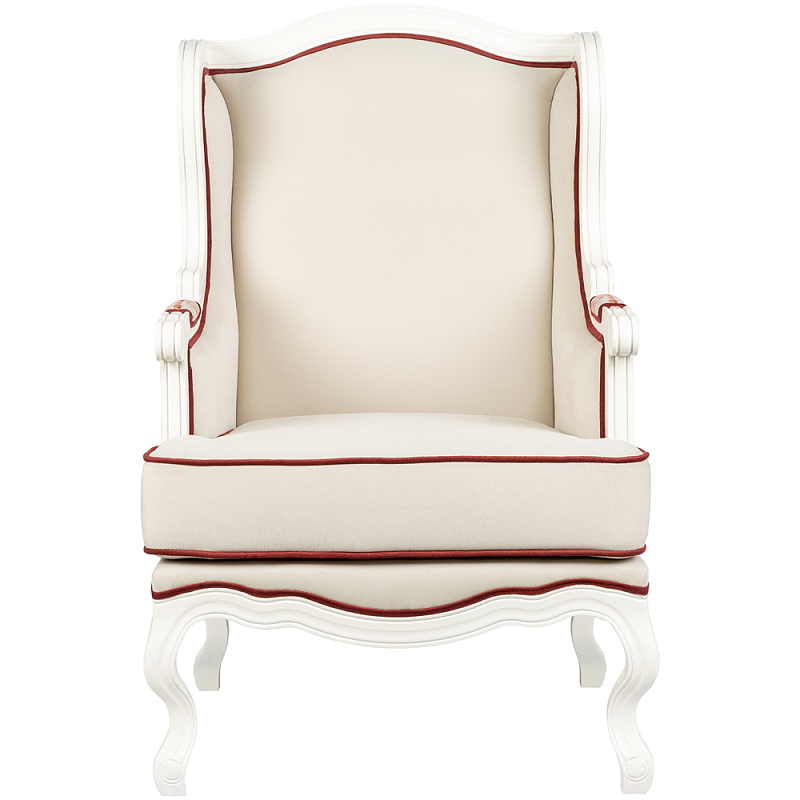 Кресло из массива бука бежевое с растительным орнаментом Raffael Beige Floral Armchair Бежевый Мульти Бургундский красный в Нижнем Новгороде | Loft Concept 