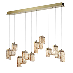 Подвесной светильник линейный с плафонами волнистой формы из фактурного стекла Big Wave варинант исполнения - 6 | Loft Concept в Нижнем Новгороде