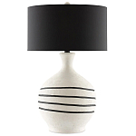 Настольная лампа фактурная с черными круговыми линиями на корпусе Recess варинант исполнения - 3 | Loft Concept в Нижнем Новгороде