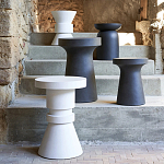 Приставной стол из искусственного камня Chess Black варинант исполнения - 3 | Loft Concept в Нижнем Новгороде