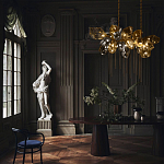 Люстра подвесная с 22-мя гранёными стеклянными плафонами с вертикальными подвесками Gilded Mirage  варинант исполнения - 9 | Loft Concept в Нижнем Новгороде