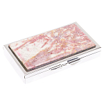 Таблетница карманная прямоугольная на 7 отделений с зеркалом и накладкой из натурального камня Турмалин Silver Stone Pillboxes варинант исполнения - 1 | Loft Concept в Нижнем Новгороде