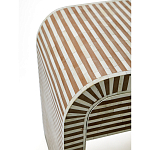 Тумбочка прикроватная с ящиком Tofino Stripes Bone Inlay Bedside Beige варинант исполнения - 4 | Loft Concept в Нижнем Новгороде