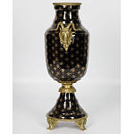 Ваза черного цвета из фарфора с золотистым узором и бронзовыми элементами Eden Garden porcelain and bronze варинант исполнения - 2 | Loft Concept в Нижнем Новгороде