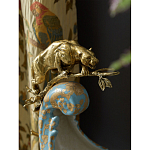 Чаша голубого цвета с оранментом и и бронзовыми фигурами леопардов Eden Garden варинант исполнения - 7 | Loft Concept в Нижнем Новгороде