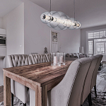 Подвесной светильник линейный с прозрачными стеклянными шарами разного диаметра Eurofase варинант исполнения - 9 | Loft Concept в Нижнем Новгороде