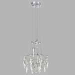 Люстра подвесная из металла с хрустальными подвесками прозрачного цвета Quasar 41 варинант исполнения - 12 | Loft Concept в Нижнем Новгороде