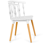 Пластиковый стул на ножках из массива бука Ferret Spiral White варинант исполнения - 3 | Loft Concept в Нижнем Новгороде