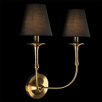 Бра с металлическим основанием бронзового цвета и 2-мя черными конусовидными абажурами Dignity варинант исполнения - 2 | Loft Concept в Нижнем Новгороде