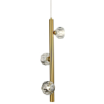 Подвесной светильник c 3-мя хрустальными плафонами Metal Tube Crystal Brass Hanging Lamp варинант исполнения - 1 | Loft Concept в Нижнем Новгороде