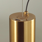 Подвесной светильник цилиндрической формы с плафоном из алебастра и металлическими торцами Латунь 60 см Cryptocrystalline Stone варинант исполнения - 5 | Loft Concept в Нижнем Новгороде