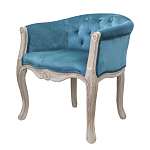 Кресло низкое в стиле прованс Louis French Armchair blue velour варинант исполнения - 3 | Loft Concept в Нижнем Новгороде