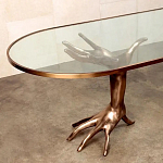 Обеденный стол с фигурным декором бронзового цвета Dichotomy racetrack варинант исполнения - 1 | Loft Concept в Нижнем Новгороде