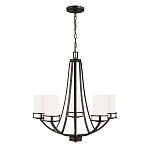 Люстра в цвете темная бронза с 5-ю белыми цилиндрическими плафонами Generation Lighting варинант исполнения - 2 | Loft Concept в Нижнем Новгороде