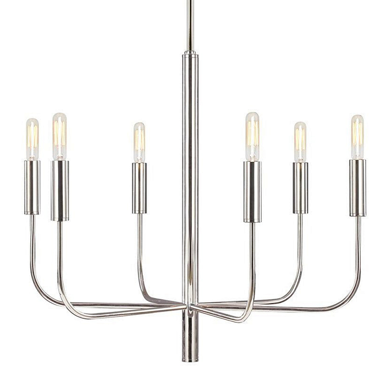 Люстра с 6-ю лампами Chandelier with Seamless Curve Латунь Серебряный в Нижнем Новгороде | Loft Concept 