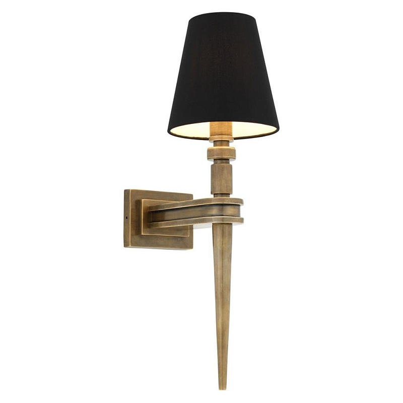 Бра Wall Lamp Waterloo Single Brass Латунь Античная полированная Черный в Нижнем Новгороде | Loft Concept 