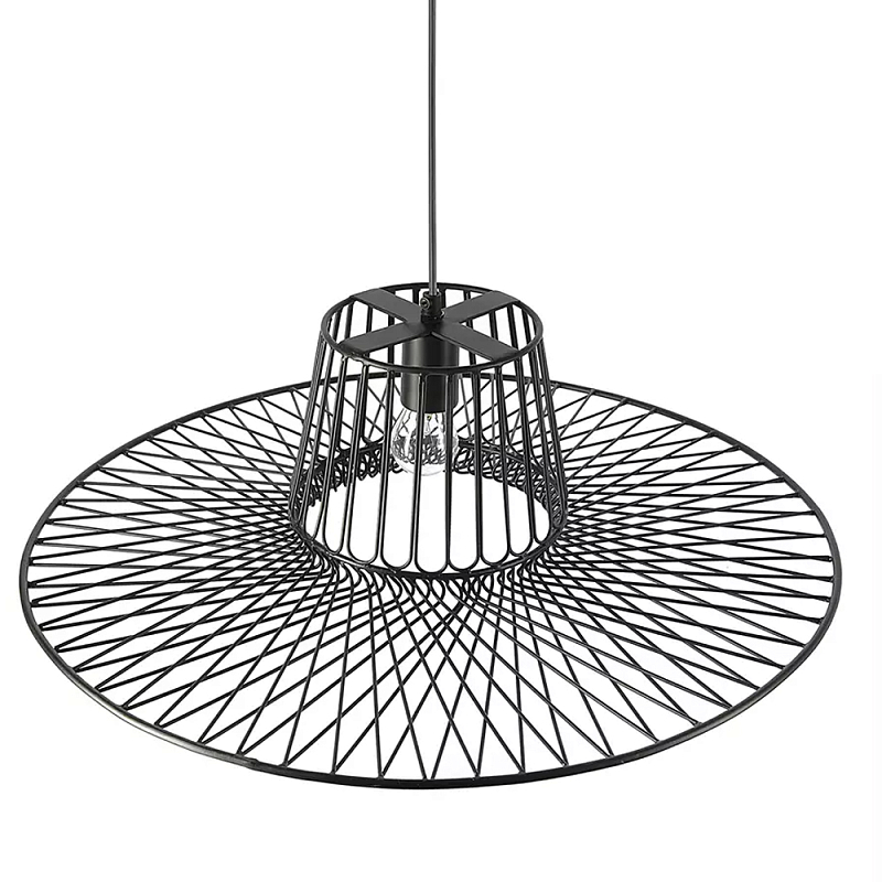 Подвесной светильник с плафоном из металлической сетки Lamp with Metal Mesh Shade Черный в Нижнем Новгороде | Loft Concept 