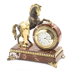 Часы настольные бронзовые с декором в виде коня Horse Stone Clock варинант исполнения - 2 | Loft Concept в Нижнем Новгороде
