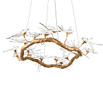 Люстра подвесная с прозрачными стеклянными птичками на ветвях Диаметр 100 см Serip Voa варинант исполнения - 8 | Loft Concept в Нижнем Новгороде