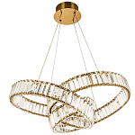 Подвесная люстра в виде изогнутых колец с хрустальным декором Ring Horizontal Oculus Gold Light Chandelier варинант исполнения - 2 | Loft Concept в Нижнем Новгороде